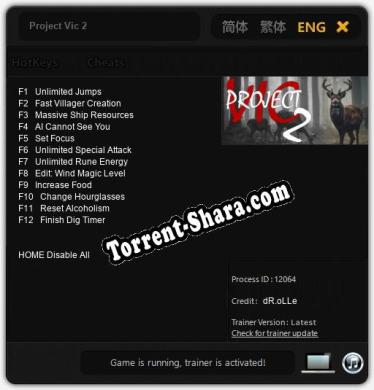 Трейнер для Project Vic 2 [v1.0.5]