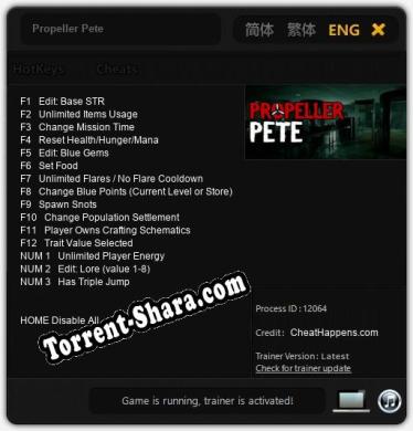 Propeller Pete: Трейнер +15 [v1.5]