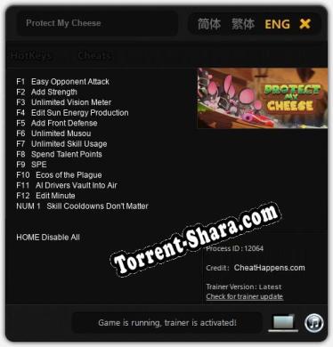 Protect My Cheese: Трейнер +13 [v1.6]