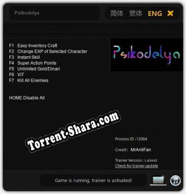Psikodelya: Читы, Трейнер +7 [MrAntiFan]