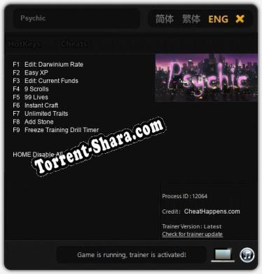 Psychic: ТРЕЙНЕР И ЧИТЫ (V1.0.55)
