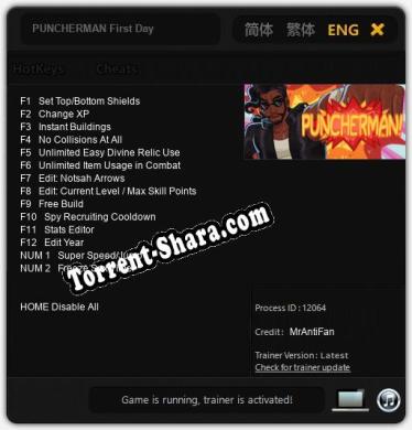 Трейнер для PUNCHERMAN First Day [v1.0.8]
