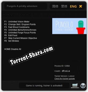 Трейнер для Pungolo A prickly adventure [v1.0.2]