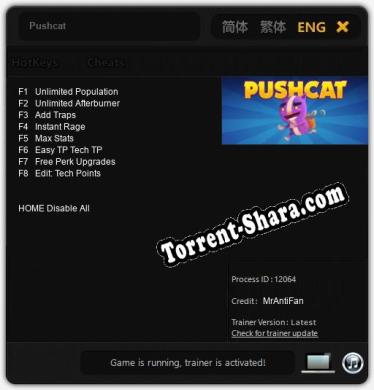Pushcat: Читы, Трейнер +8 [MrAntiFan]