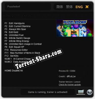 Трейнер для Puzzledorf [v1.0.9]