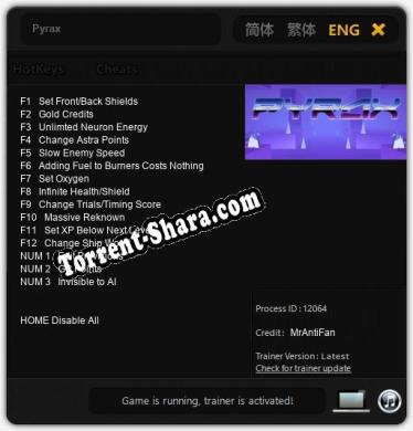 Pyrax: Трейнер +15 [v1.6]