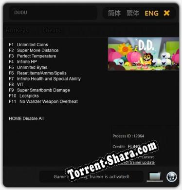 DUDU: Трейнер +11 [v1.2]