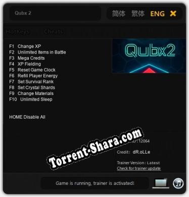 Qubx 2: Трейнер +10 [v1.6]