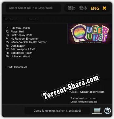 Queer Quest All in a Gays Work: ТРЕЙНЕР И ЧИТЫ (V1.0.95)
