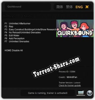 Quirkbound: Читы, Трейнер +7 [MrAntiFan]