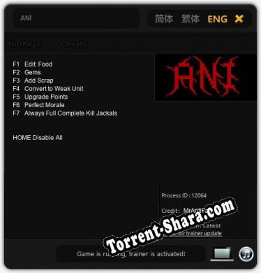 ANI: Читы, Трейнер +7 [MrAntiFan]