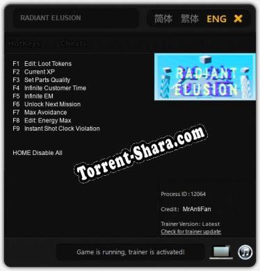 Трейнер для RADIANT ELUSION [v1.0.4]