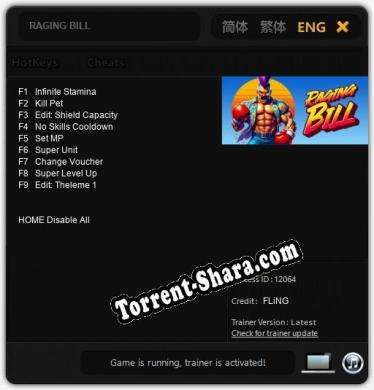 Трейнер для RAGING BILL [v1.0.2]