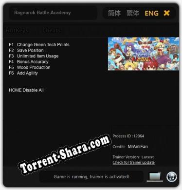 Трейнер для Ragnarok Battle Academy [v1.0.1]
