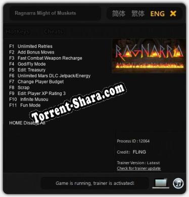 Ragnarra Might of Muskets: Трейнер +11 [v1.9]