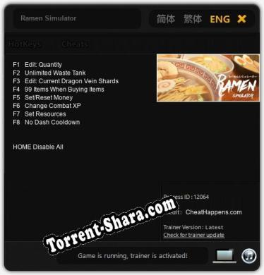 Ramen Simulator: Читы, Трейнер +8 [CheatHappens.com]