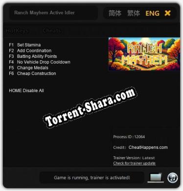 Ranch Mayhem Active Idler: ТРЕЙНЕР И ЧИТЫ (V1.0.77)