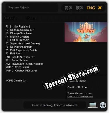 Rapture Rejects: Трейнер +14 [v1.5]