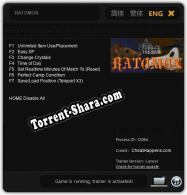 Трейнер для RATOMON [v1.0.3]