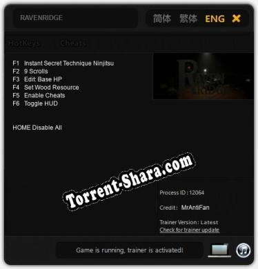 RAVENRIDGE: Трейнер +6 [v1.3]