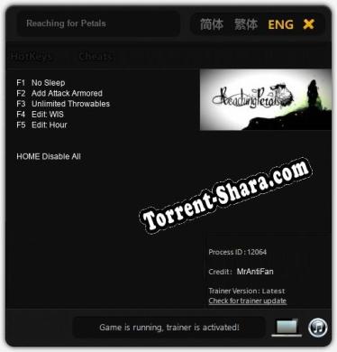 Трейнер для Reaching for Petals [v1.0.2]