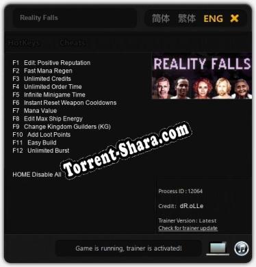 Reality Falls: Читы, Трейнер +12 [dR.oLLe]