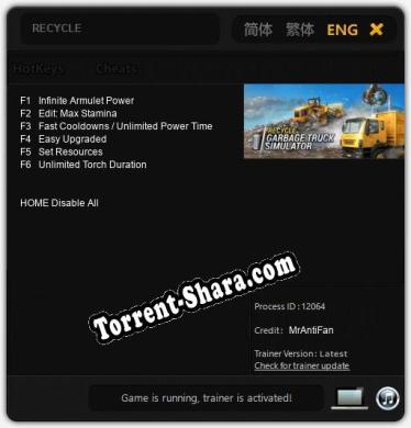 Трейнер для RECYCLE [v1.0.7]