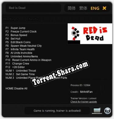 Red is Dead: Трейнер +15 [v1.6]