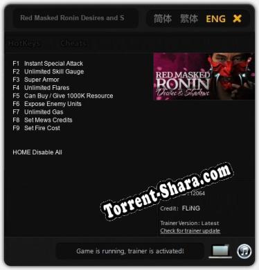 Red Masked Ronin Desires and Shadows: Трейнер +9 [v1.3]