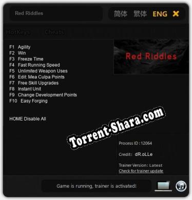 Red Riddles: Читы, Трейнер +10 [dR.oLLe]