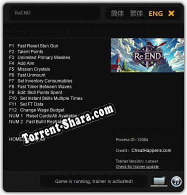 ReEND: Читы, Трейнер +14 [CheatHappens.com]