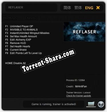 REFLASER: ТРЕЙНЕР И ЧИТЫ (V1.0.73)