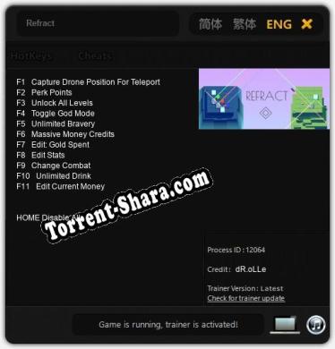 Refract: Трейнер +11 [v1.5]