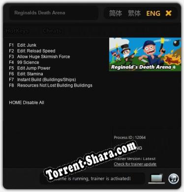 Reginalds Death Arena: Трейнер +8 [v1.5]