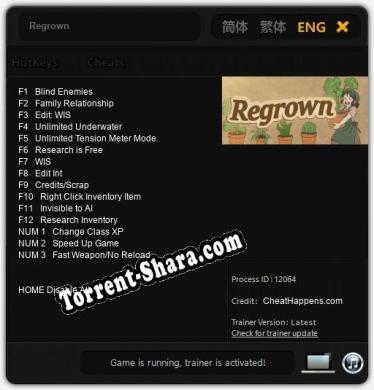 Regrown: Читы, Трейнер +15 [CheatHappens.com]