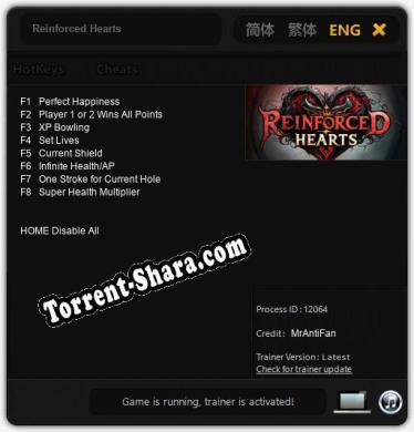 Reinforced Hearts: Читы, Трейнер +8 [MrAntiFan]