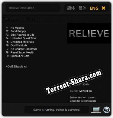 Relieve Desolation: Трейнер +9 [v1.9]