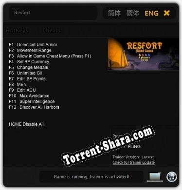 Трейнер для Resfort [v1.0.8]