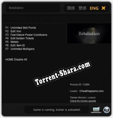 Трейнер для Retaliation [v1.0.8]