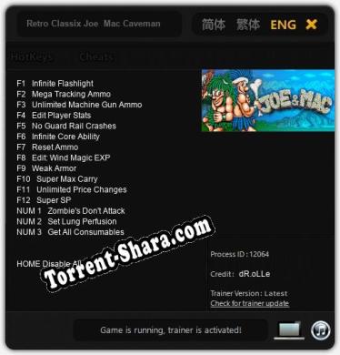 Трейнер для Retro Classix Joe  Mac Caveman Ninja [v1.0.6]