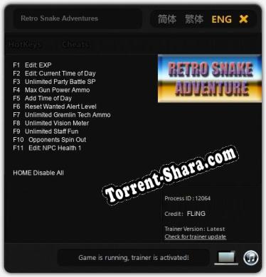 Трейнер для Retro Snake Adventures [v1.0.8]