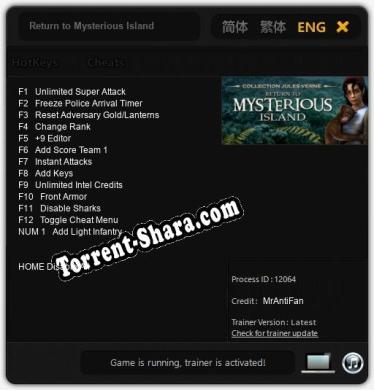 Return to Mysterious Island: ТРЕЙНЕР И ЧИТЫ (V1.0.76)