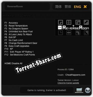 ReverseRoom: Трейнер +12 [v1.6]