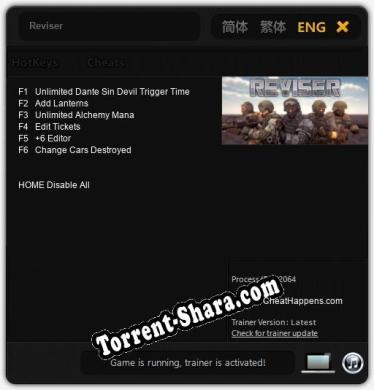 Reviser: Трейнер +6 [v1.4]