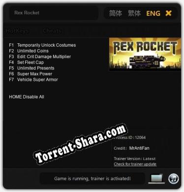 Rex Rocket: Читы, Трейнер +7 [MrAntiFan]
