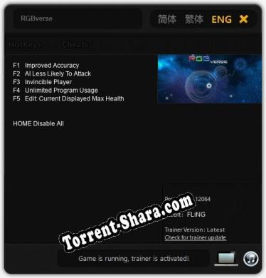 Трейнер для RGBverse [v1.0.5]