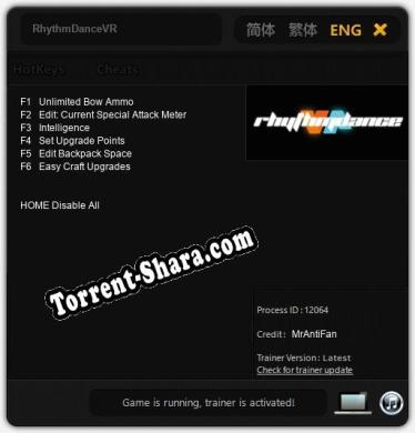 RhythmDanceVR: Трейнер +6 [v1.5]