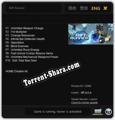 Rift Runner: Трейнер +10 [v1.5]