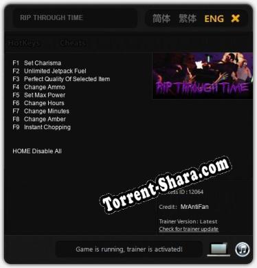 RIP THROUGH TIME: Трейнер +9 [v1.5]