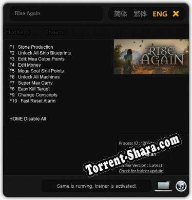 Rise Again: ТРЕЙНЕР И ЧИТЫ (V1.0.19)